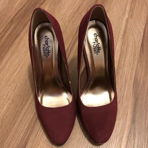 charlotte russe pumps wine red suede